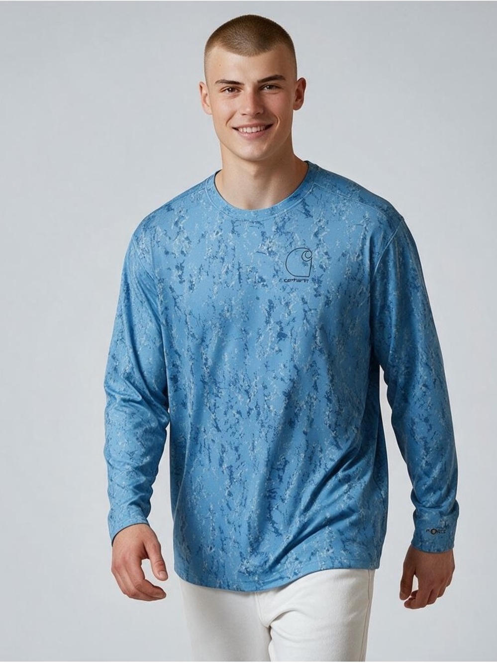 CARHARTT Force Men’s XXL Blue Long Sleeve Sun Shirt